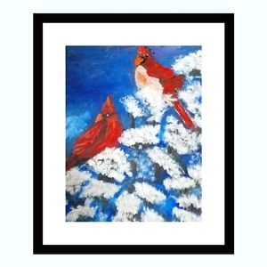 - Winter Cardinals.  Canvas Art